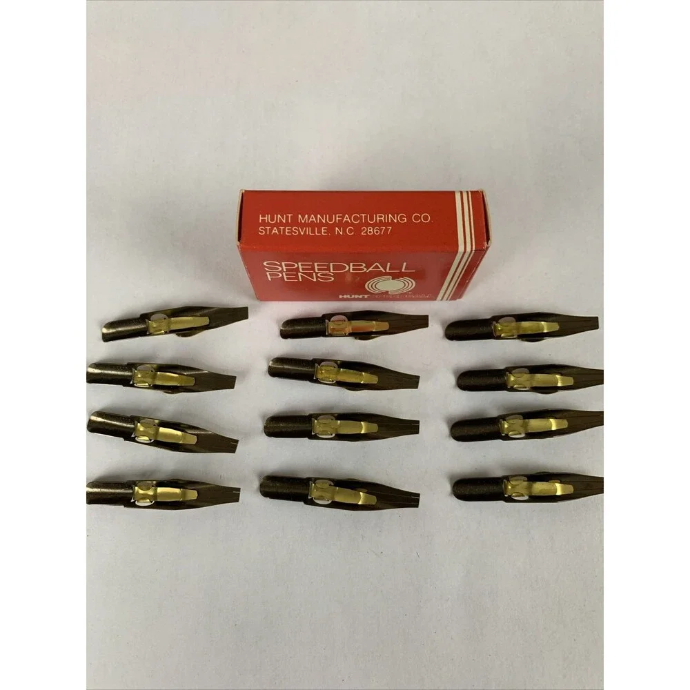 Vintage HUNT SPEEDBALL PENS LC-1 Classic Calligraphy Pen Nibs (12) Left Handed